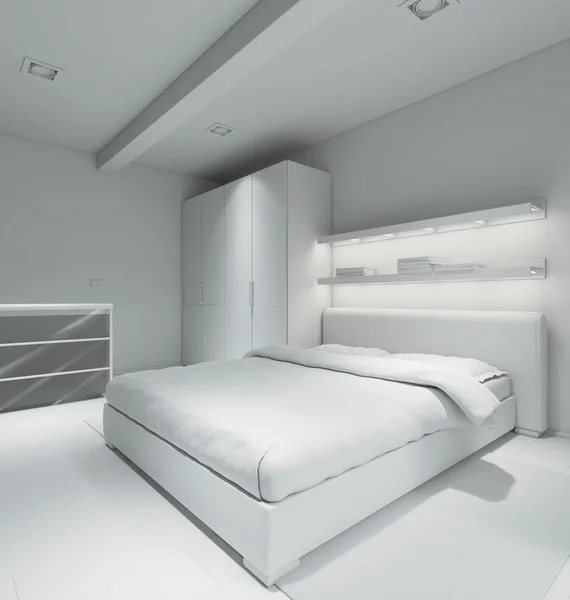 3D Representación interior de un pequeño loft moderno — Foto de Stock