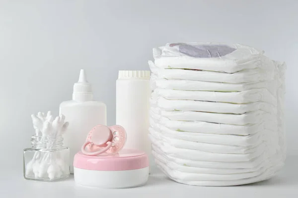 Fraldas Produtos Higiene Saco Papel Fundo Leve Calcinhas Descartáveis Bebê — Fotografia de Stock