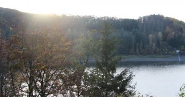 Kurak dönemlerde Siegerland 'daki baraj.