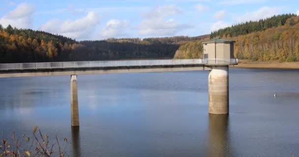 Breitenbach Dam Siegerland Dry Spells — Stock Video