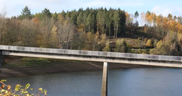 Breitenbachtalsperre Siegerland Während Trockenperioden — Stockvideo