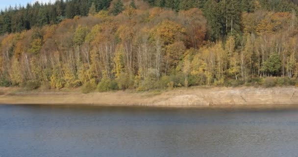 Presa Breitenbach Siegerland Durante Períodos Sequía — Vídeo de stock