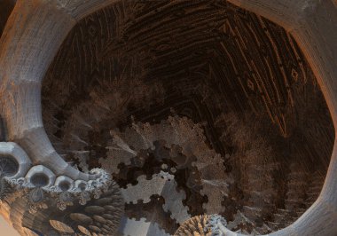 Hareket halindeki üç boyutlu dağ fraktallarının resmi