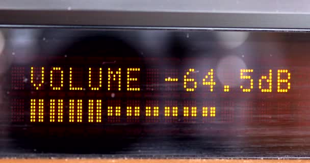 Lcd Display Regulates Volume Music System — Stock Video