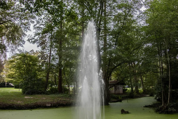 Fontana Con Fontane Acqua Nello Stagno — Foto Stock