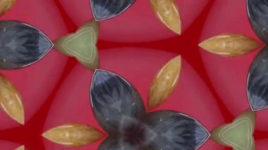 Parlak kahverengi kesikler, doğal taşların etrafında. Yaklaş.