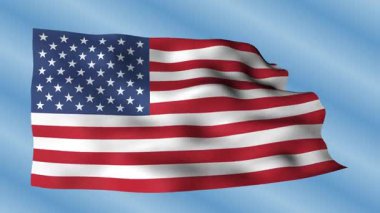 Amerika 'nın ulusal bayrağı gökyüzünde dalgalanır.