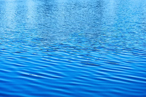 Lake or sea blue surface. Calm water with small waves. Ripples in the water. Water background texture.