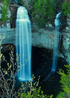 Fall creek falls & Coon Creek falls at Fall creek falls state park Tennessee during early spring clipart