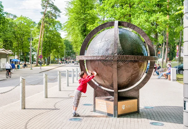 Bronze Globe of Jurmala, Latvia — Stock Photo, Image