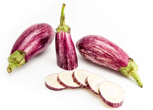 Çizgili deri ile Listada de Gandia organik patlıcan. — Stok fotoğraf
