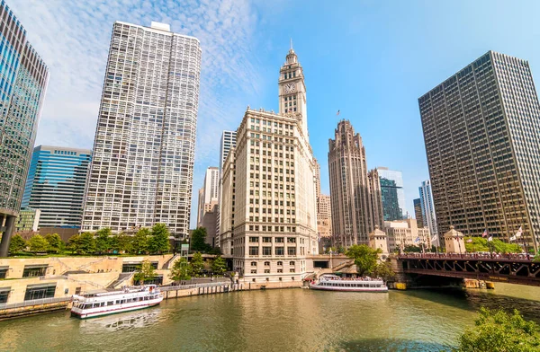 Wendella Boat Rides Architectural Tour Chicago River Chicago Downtown Usa — Stock Photo, Image