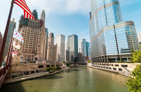 Chicago Illinois Estados Unidos Agosto 2014 Vista Del Río Chicago — Foto de Stock