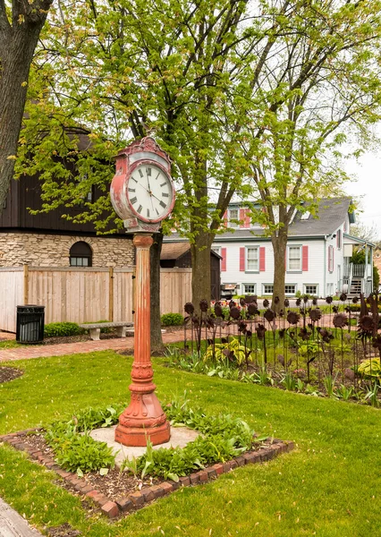 Een Klok Het Park Long Grove Stad Chicago Voorstad Illinois — Stockfoto