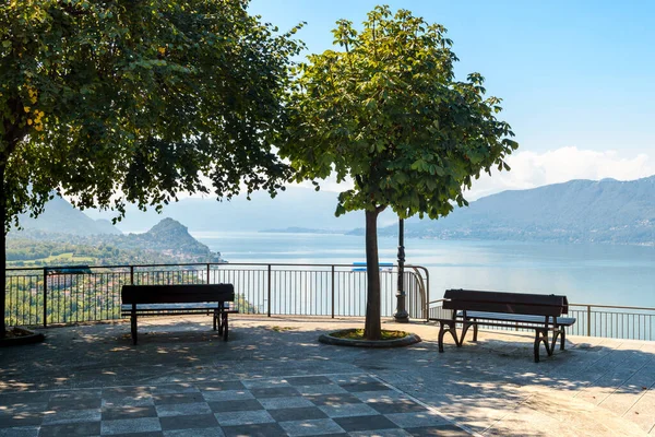 Paisagem Lago Maggiore Por Belvedere Pasque Brezzo Bedero Província Varese — Fotografia de Stock