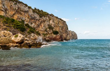 Cala Rossa Sicilya Doğa Koruma Alanı, Akdeniz manzarası, Terrasini, Palermo, İtalya