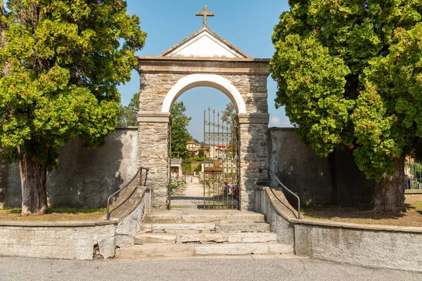 Entrance to the Dumenza Cemetery, province of Varese, Italy