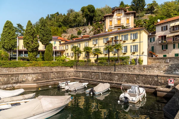 Seeufer Von Colmegna Mit Historischer Charmanter Villa Lago Maggiore Gemeinde — Stockfoto