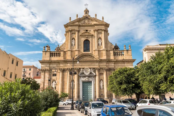 Vista Majestuosa Iglesia Sants Anna Teresa Ávila Kalsa Palermo Sicilia — Foto de Stock