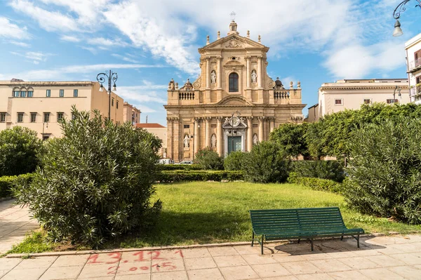 Vista Majestuosa Iglesia Sants Anna Teresa Ávila Kalsa Palermo Sicilia — Foto de Stock