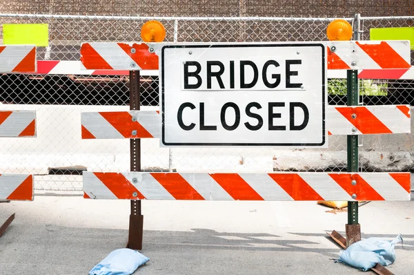 Bridge closed sign — Stock Photo, Image