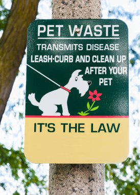 Pet Waste sign. clipart