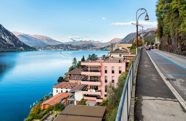 Vista sobre Campione D 'Italia y el Lago Lugano — Foto de Stock