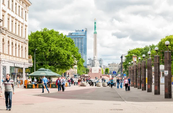 Центральная площадь в городе Рига, Латвия — стоковое фото