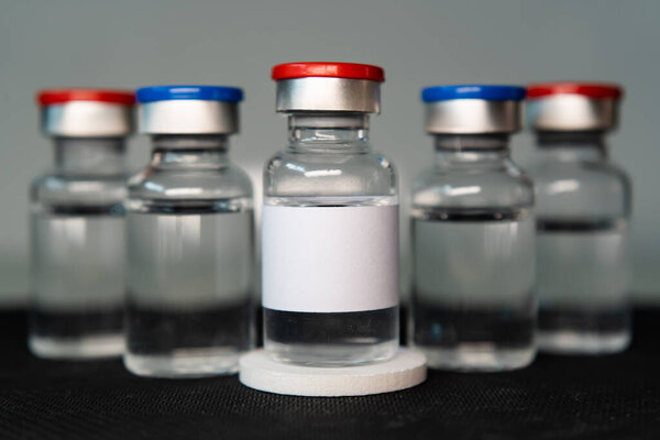 Vaccine vials with empty white label