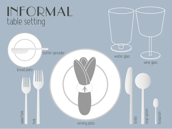 INFORMAL TABLE SETTING — Stock Illustration INFORMAL TABLE SETTING Royalty Free Stock Vectors