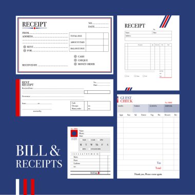 BILL & RECEIPTS clipart