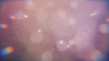 Kristal Optik Fişek Film Toz Örtüsü Efekti Soyut Bokeh ve Işık Sızdıran Fotoğraf Retro Kameralı Odaklanmış Görüntü Yansıması Parlak Günışığı. Fotoğraf İşleme İçin Ekran Üstü Kipi Kullan.