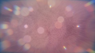 Kristal Optik Fişek Film Toz Örtüsü Efekti Soyut Bokeh ve Işık Sızdıran Fotoğraf Retro Kameralı Odaklanmış Görüntü Yansıması Parlak Günışığı. Fotoğraf İşleme İçin Ekran Üstü Kipi Kullan.