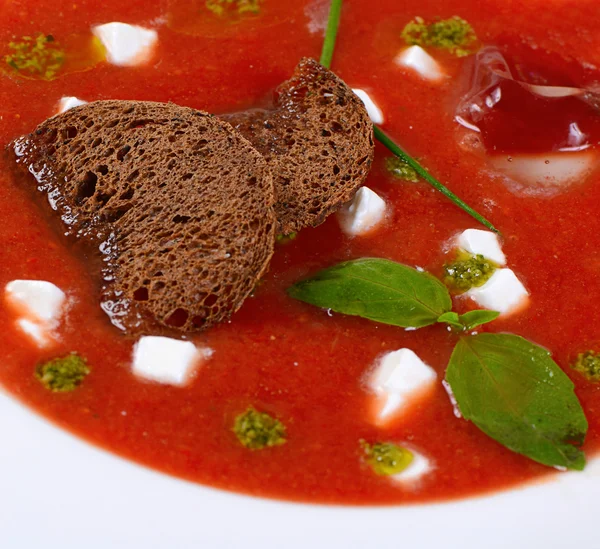 Pesto sült paradicsom leves — Stock Fotó