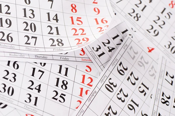 Primer plano de las fechas en la página del calendario — Foto de Stock