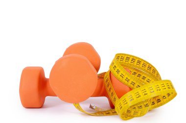 İzole dumbbells ile ölçüm bandı