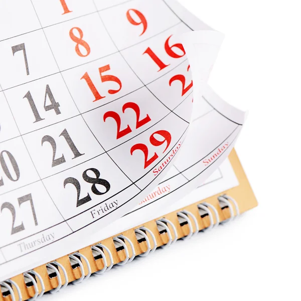 Primer plano de las fechas en la página del calendario —  Fotos de Stock