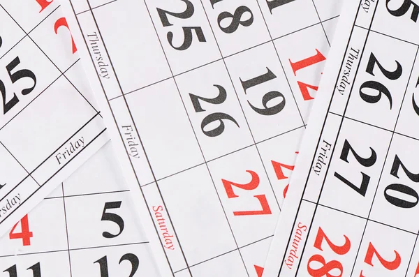 Närbild av datum på kalendersidan — Stockfoto
