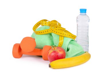 İzole dumbbells ile ölçüm bandı