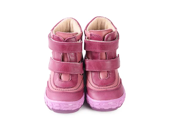 Dětská podzimní obuv izolovaných na bílém pozadí — Stock fotografie