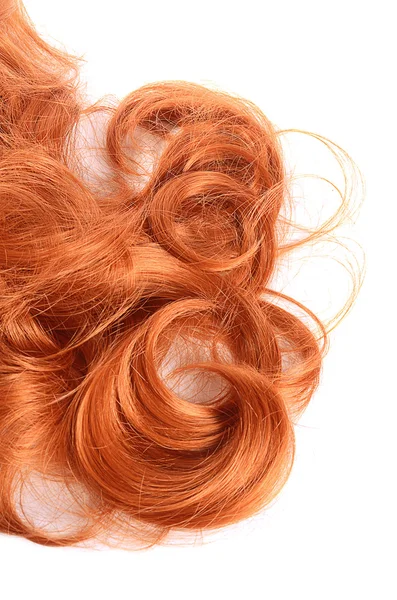 Krásné červené vlasy izolovaných na bílém pozadí — Stock fotografie