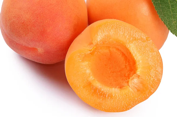 Fresh apricot with a leaf — Stock Photo, Image