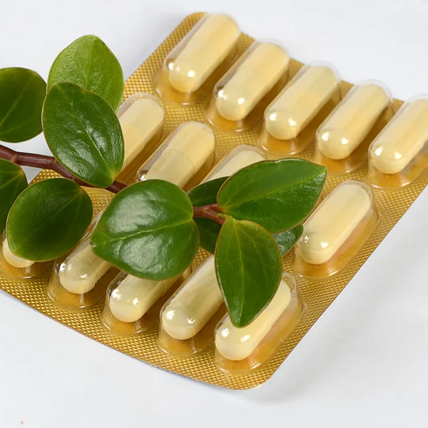 Tablety s rostlin zblízka — Stock fotografie