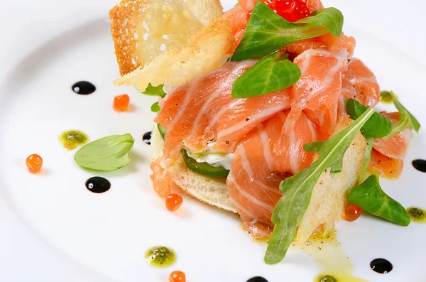 Zalm met roomkaas — Stockfoto