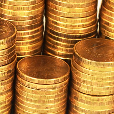 Altın para yığını makro