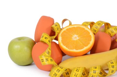 İzole dumbbells ile ölçüm bandı