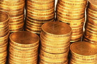 Altın para yığını makro