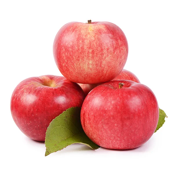 Red fresh apples isolated on white background — Stock Photo, Image