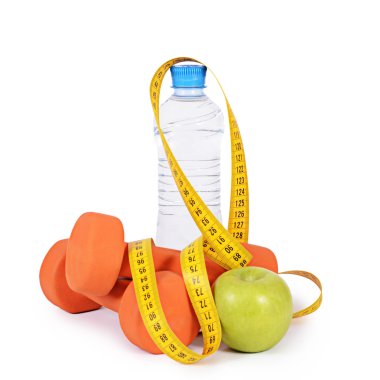 İzole dumbbells ile ölçüm bandı