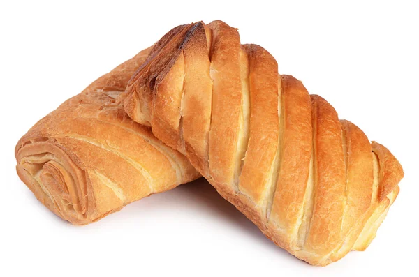 Verse broodjes geïsoleerd op witte achtergrond — Stockfoto